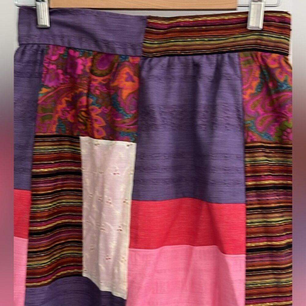 Vintage Colourful Patchwork Maxi Skirt View 3